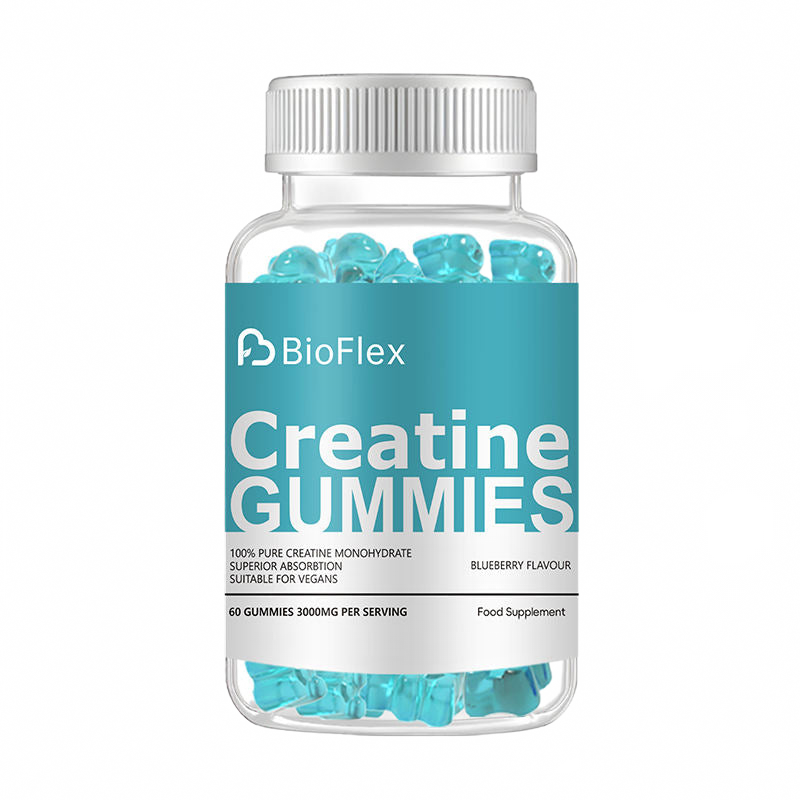 BioFlex 3000mg Pre-Workout Creatine Monohydrate Gummies Dietary Supplement with Private-Label Branding and Chinese Factory-Made Flavor for Adults