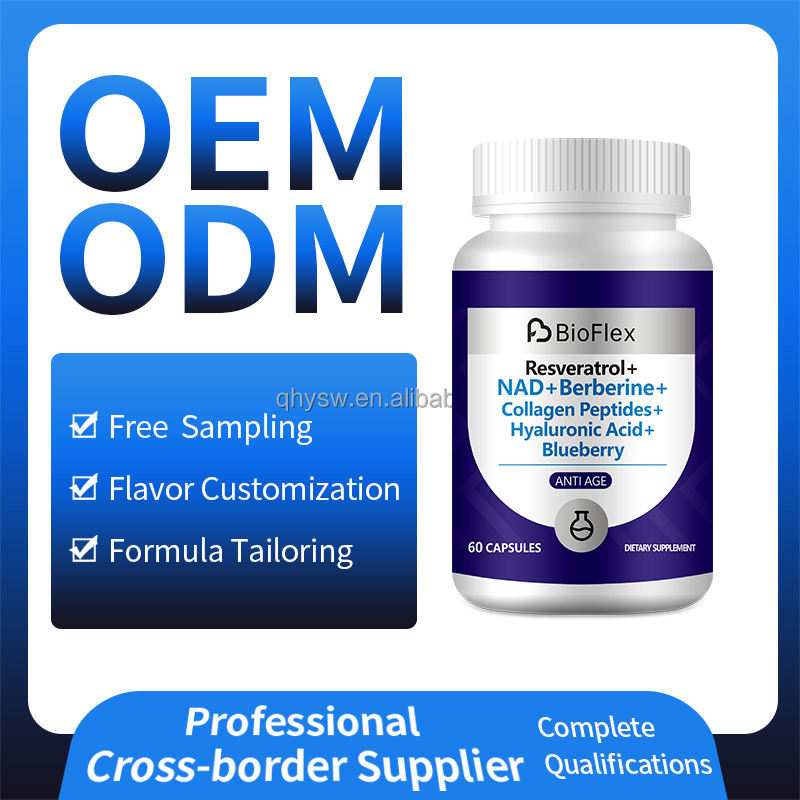 OEM Formel HALA Anti-Aging-Ergänzungen Resveratrol NAD Boost-Kapseln mit Kollagen Biotin Hyaluron Säure Vitamin B3