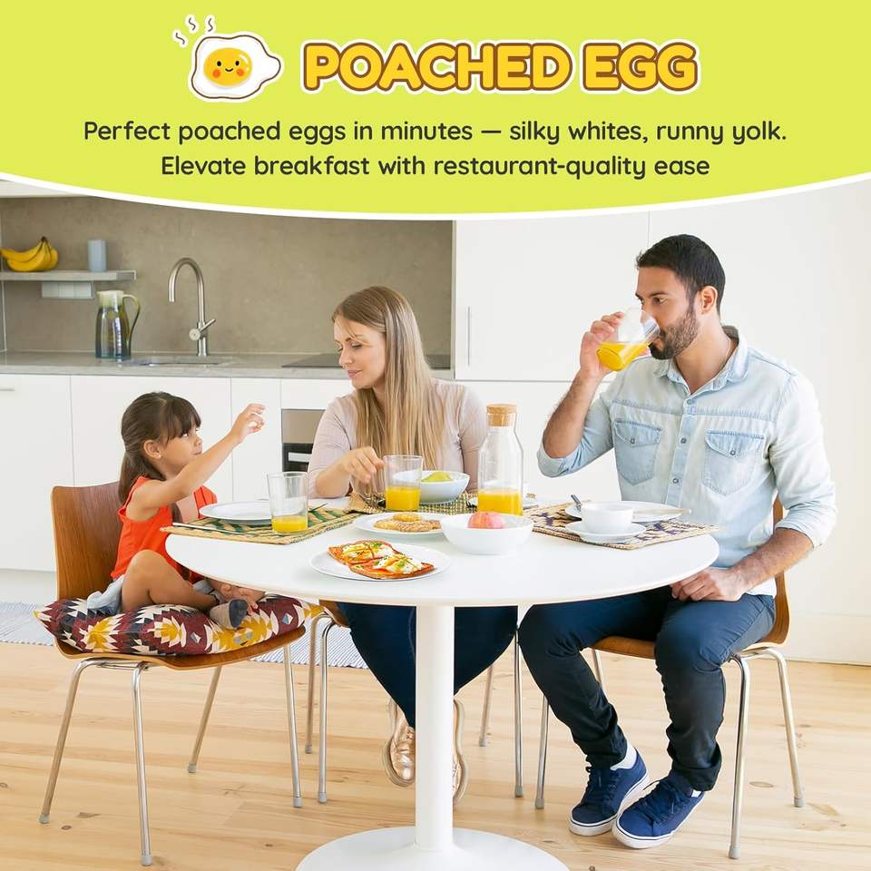 Foldable Metal Round Egg Cooker in Food-Grade Quality with Foldable Hanging Ear Anti-Stick Egg Pot for Kitchen Home Use Egg Tools