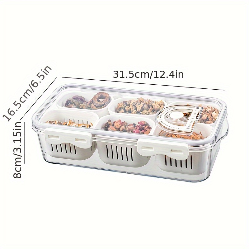 Nordic Kitchen Spice Box with 6 Compartments and Drainage Function