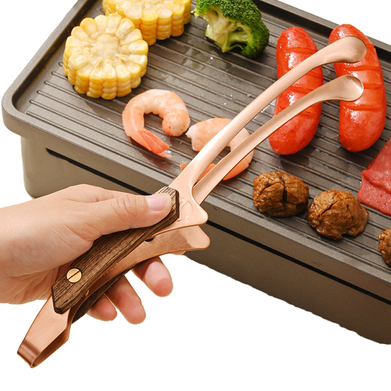 304 Stainless Steel Grill Clip with Wooden Handle