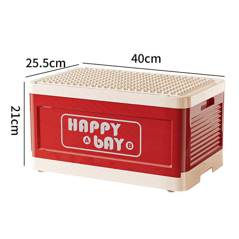 Foldable and Stackable Building Block Storage Box with Large Capacity
