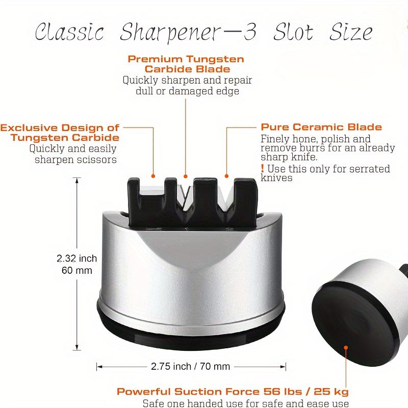 Knife and Scissor Sharpener | Restore and Sharpen Straight Blades, Serrated Edges, and Kitchen Knives - Sharpening Tools