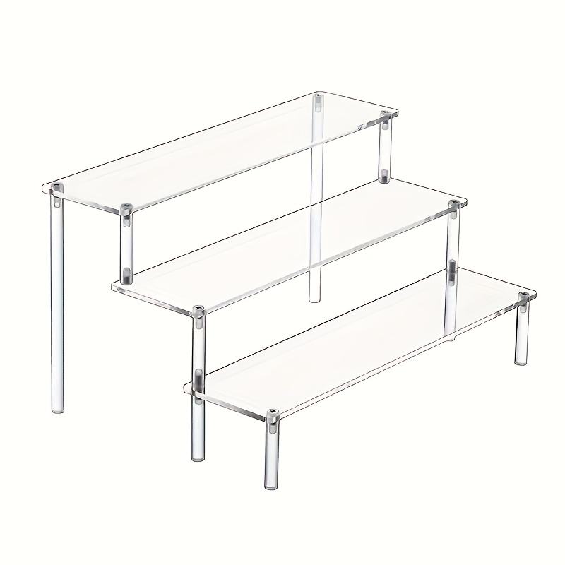 3-Tier Acrylic Bathroom Display Stand, Perfume Organizer, Transparent Cupcake Stand for Decoration and Storage