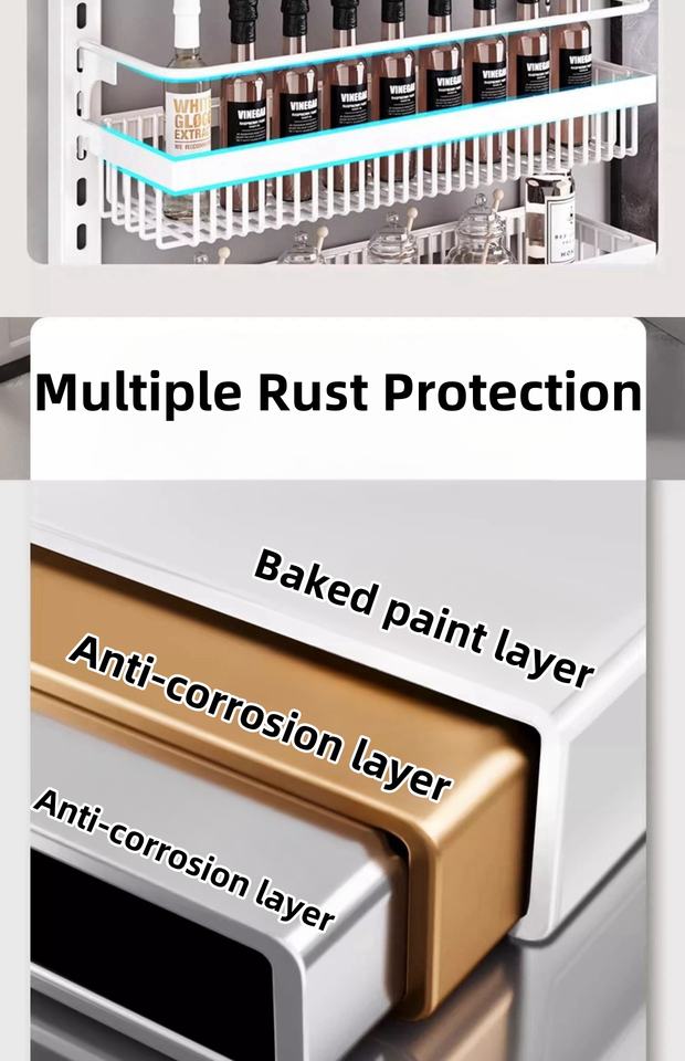 Kitchen Spice Rack Organizer Hanging Spice Storage Rack 3-tier Wall Mounted Kitchen Container Organizer