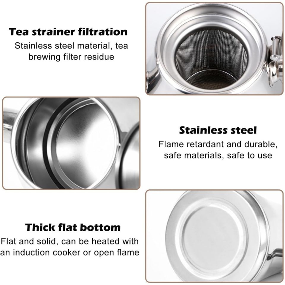 Commercial Stainless Steel Induction Kettle with Filter & Infuser for Restaurants & Hotels