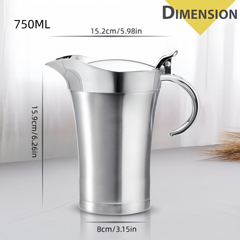 Insulated Stainless Steel Sauce Container with Spout, Foldable Lid, Dishwasher Safe, Easy to Clean, American Style