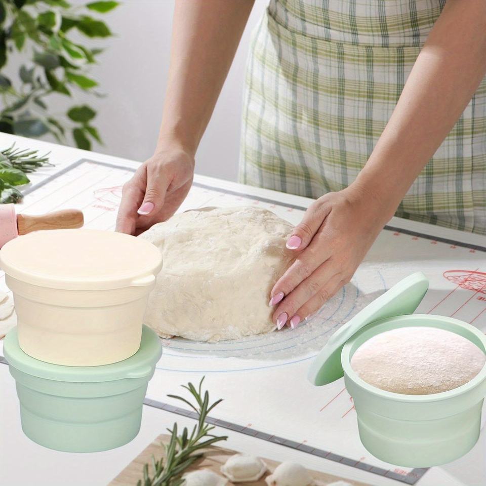 Collapsible Silicone Pizza Dough Container with Lid