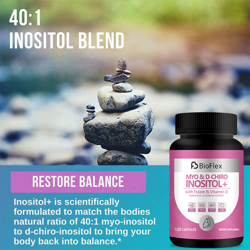OEM Private Label Myo & D-Chiro Inositol Powder Capsules with Vitamin D3 & Folate