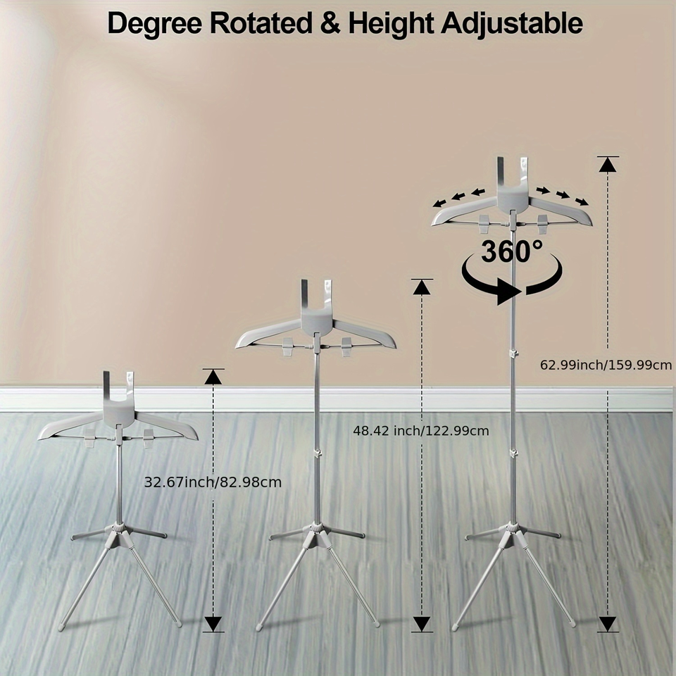 Adjustable Detachable Metal T-Shirt Display Stand Handheld Clothes Hanger Steamer Clothing Steamer Holder Wardrobe Living Room