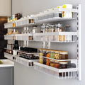 Hanging Spice Storage Rack with Three Layers for Wall-Mounted Kitchen Organization