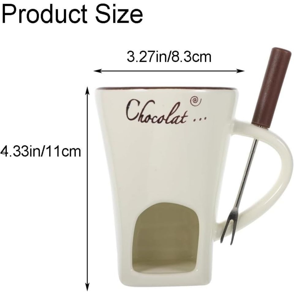 Romantic Evenings Sweet Set: Chocolate Fondue Pot with Forks in Gift Box