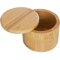Bamboo Rotating Lid Magnetic Ceramic Salt Pepper Container Dry Food Storage Kitchen Organizer