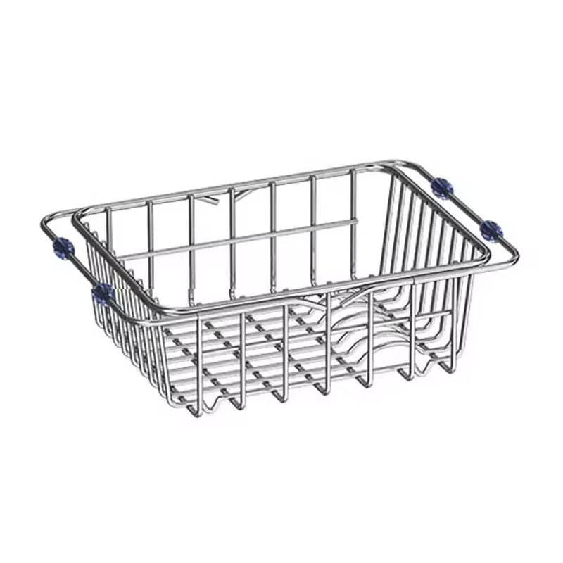 Expandable Stainless Steel Kitchen Dish Plate Basket Metal Wire Dish Rack Drainage Basket