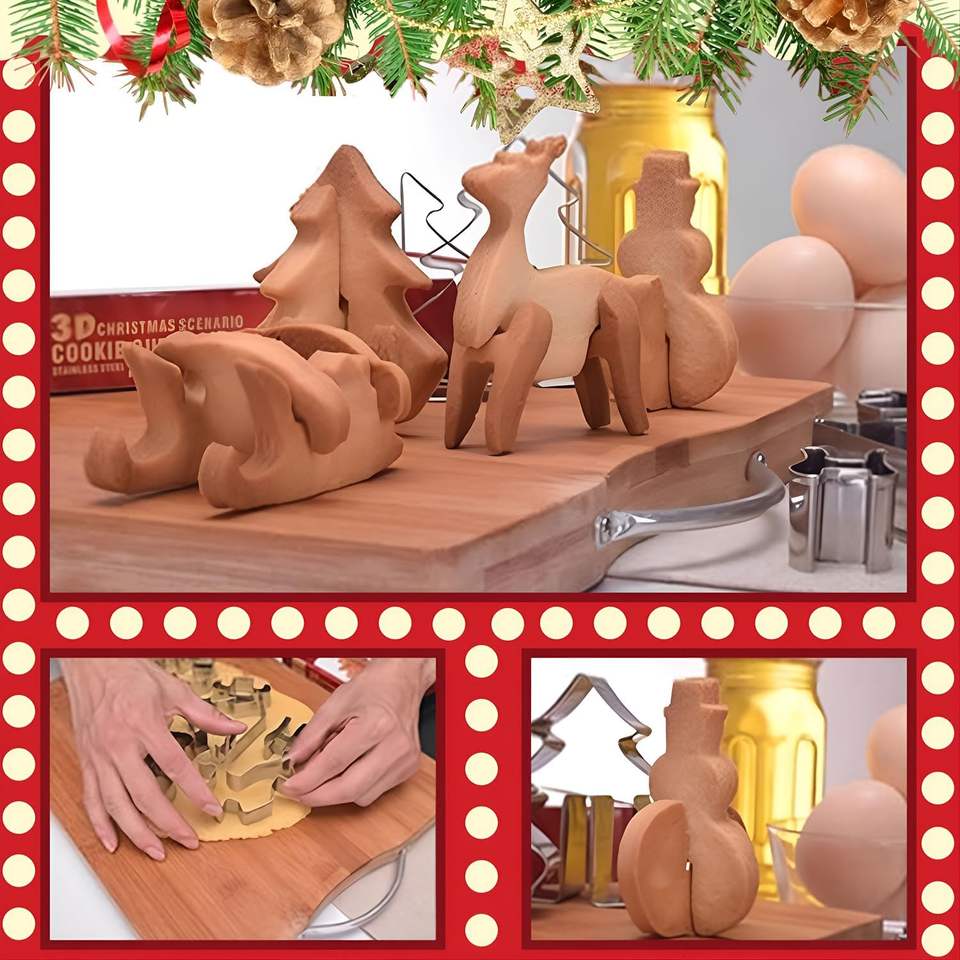 Christmas Cookie House Cutter and Baking Tool Set