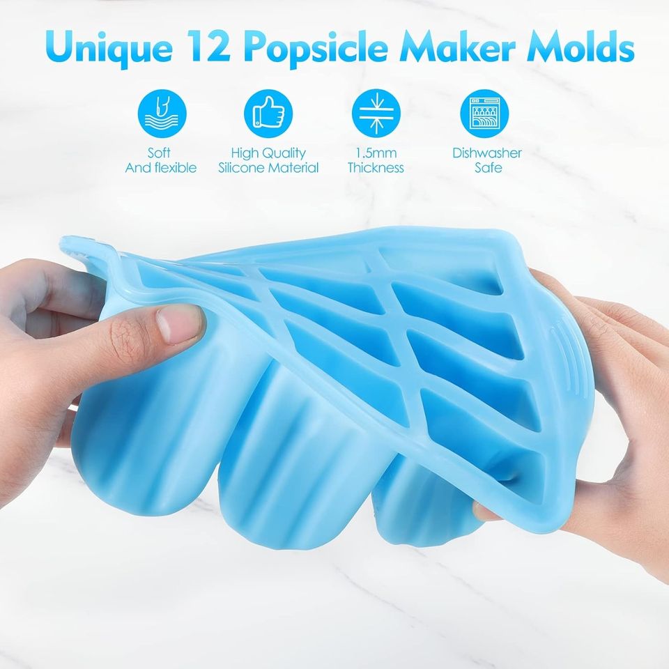 Food-Grade Silicone Ice Cream Mold - Reusable & Easy-to-Clean Freezer-Safe Household DIY Tool with Eco-Friendly Design