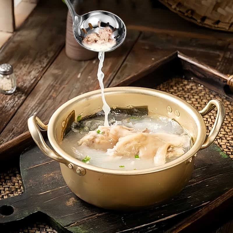 Durable Stainless Steel Ladle and Strainer Set for Soup Preparation and Serving