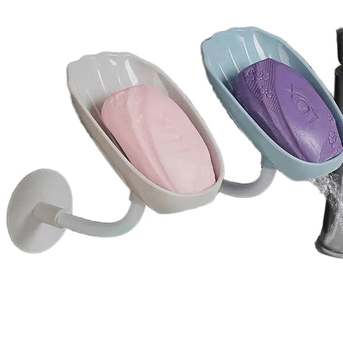 Adjustable Wall-Mounted Soap Box for Home - Vertical Plastic Storage Shelf