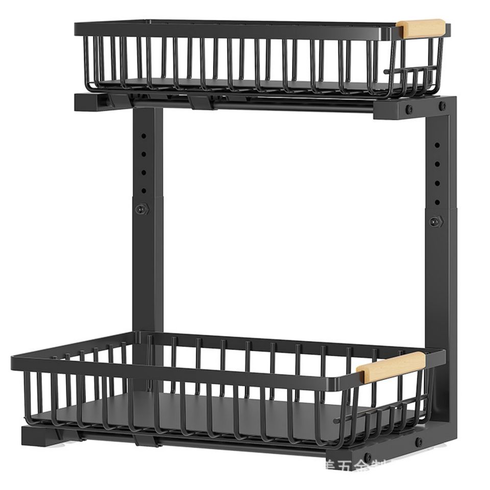 Adjustable Kitchen Sink Storage Shelf Rack Slide-Out Drawer Spice Racks Kitchen Cabinets Storage Box