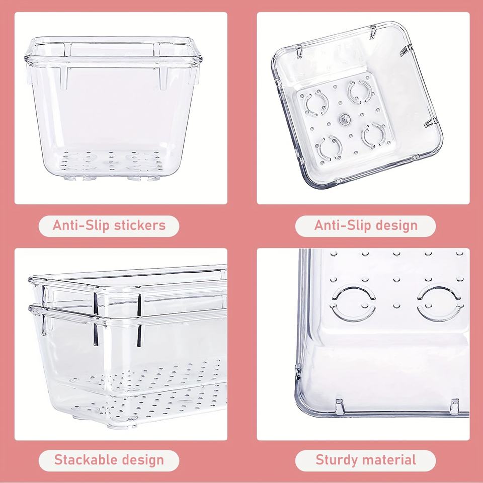 37-Piece Clear Drawer Storage Box Set - Large Capacity Multifunctional Makeup Organizer for Makeup and Skincare Storage