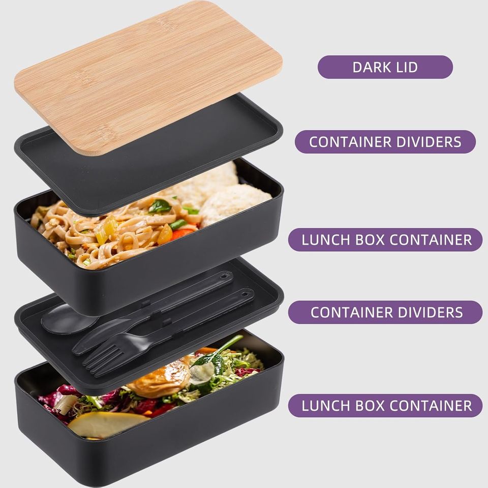 High-Quality BPA-Free Double-Layered Bread Box with Reusable Bamboo Lid