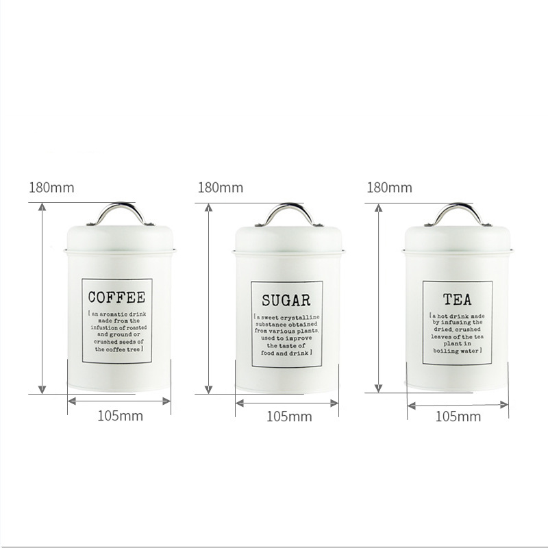 Nordic Style Airtight Metal Storage Container for Coffee Beans, Tea, Nuts, Snacks, and Candy