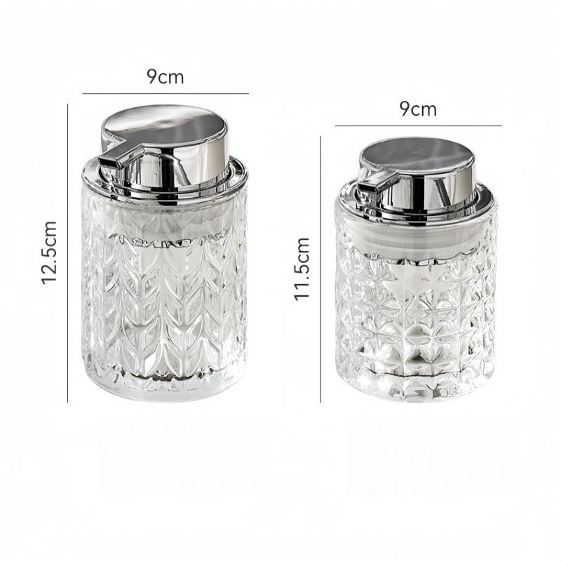 Refillable Clear Glass Pump Bottle for Kitchen and Bathroom Foam Soap