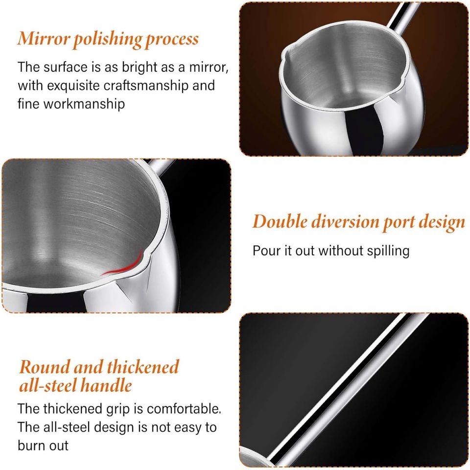Stainless Steel Mini Kitchen Utensils Set Including Oil Pouring Pan, Butter, Chocolate Melting