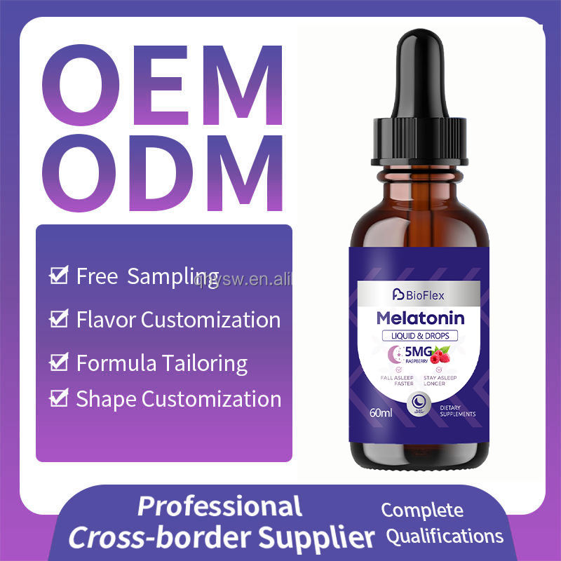 OEM Private Label 60ml Vegan Melatonin Liquid Drops for Adult Sleep Support