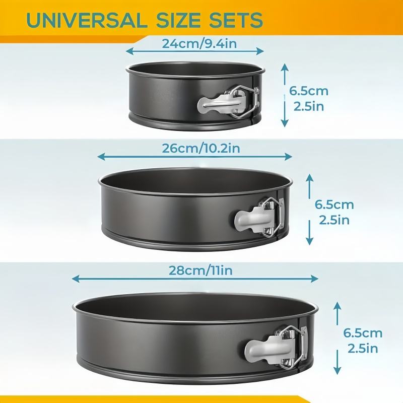 Inspiration Springform Cake Tin Set, Non-Stick Round Cake Pans with Removable Bottom