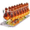 Stainless Steel BBQ Specialist Chicken Leg Wing Rack Roaster Stand Grill Basket