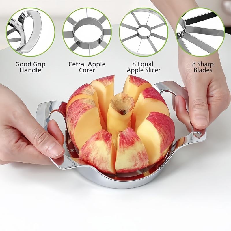 Professional Stainless Steel Apple Cutter, Kitchen Tool for Fruit Preparation, Durable, Versatile, and Easy to Clean