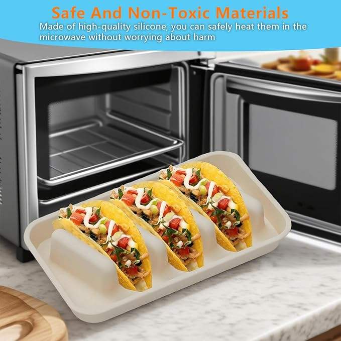 Silicone Taco Holder with Dividers for Family Meals and Parties