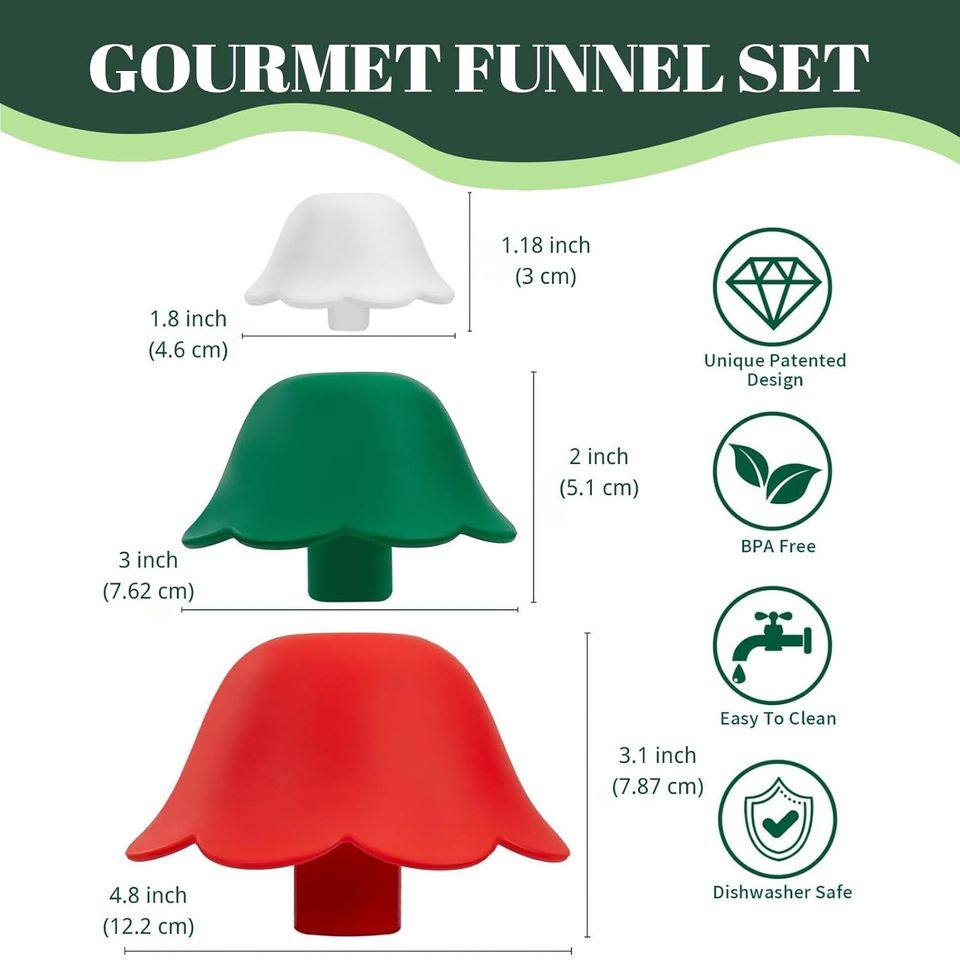 Christmas Tree Silicone Funnel Set Kitchen Gift Home Decor