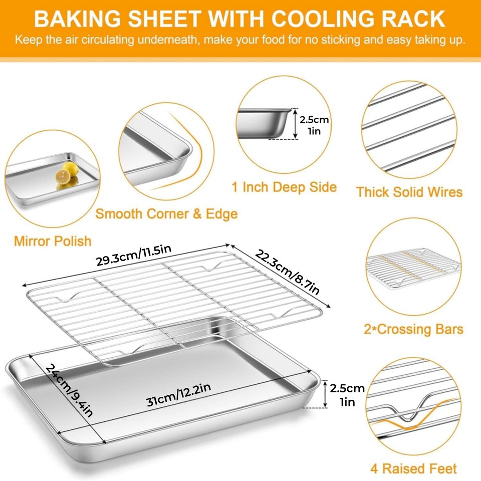 Rectangular Stainless Steel Frying Sieve with Tray Set Environmentally Friendly Metal Sieve for Kitchen Oil and Fruit Frying