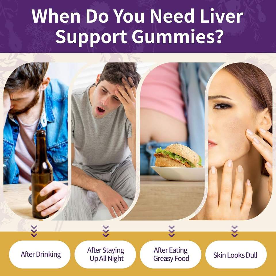 OEM 2000mg Silymarin Milk Thistle Dietary Supplement Gummies Liver Health Support Gummies with Artichoke, Dandelion & Turmeric Curcumin