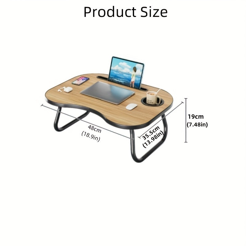Portable Folding Wood Fiberboard Laptop Desk Lightweight, Sturdy Design for Dorm and Bachelor Apartment Ideal for School and Home Office