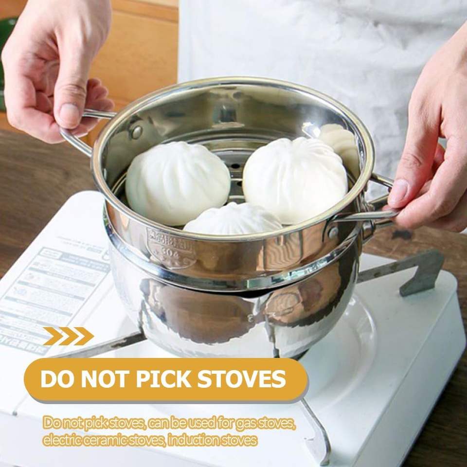 Japanese Style Stainless Steel Flat Bottom Household Food Pot with Wooden Handle for Milk Pan and Soup Pots