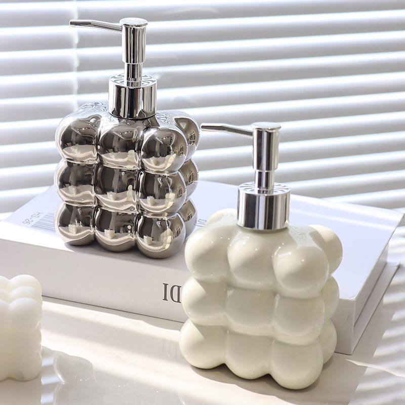 Ceramic Soap Dispenser Set for Bathroom and Kitchen