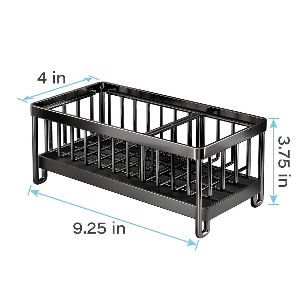 Kitchen Sink Caddy Stainless Steel Sponge Holder for Sink Countertop Brush Organizer