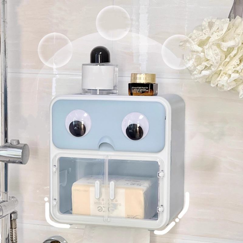 Modern Bathroom Tissue Box Holder with Wall Mount