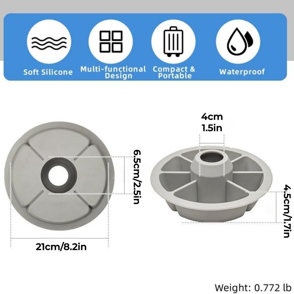 Multipurpose Silicone Snack Box with 6 Separate Compartments and Cup Bowl Holder