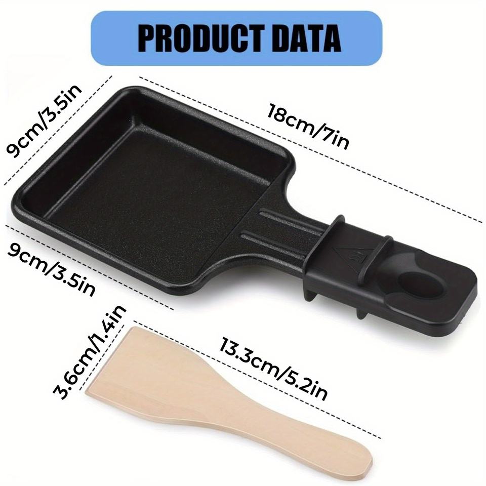 4-Piece Mini Non-Stick Grill Pan Set - Perfect for Melting Cheese, Frying Eggs with Spatula for Family Gatherings and Baking/Grilling Burgers