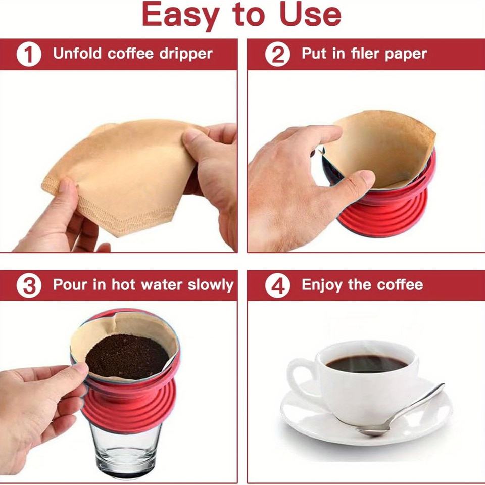 Foldable Coffee Filter Cup Reusable Silicone Filter Cup