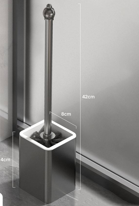 High-Quality Aluminum Black Floor Standing Wall Toilet Cleaning Brush and Plunger Set for Bathroom