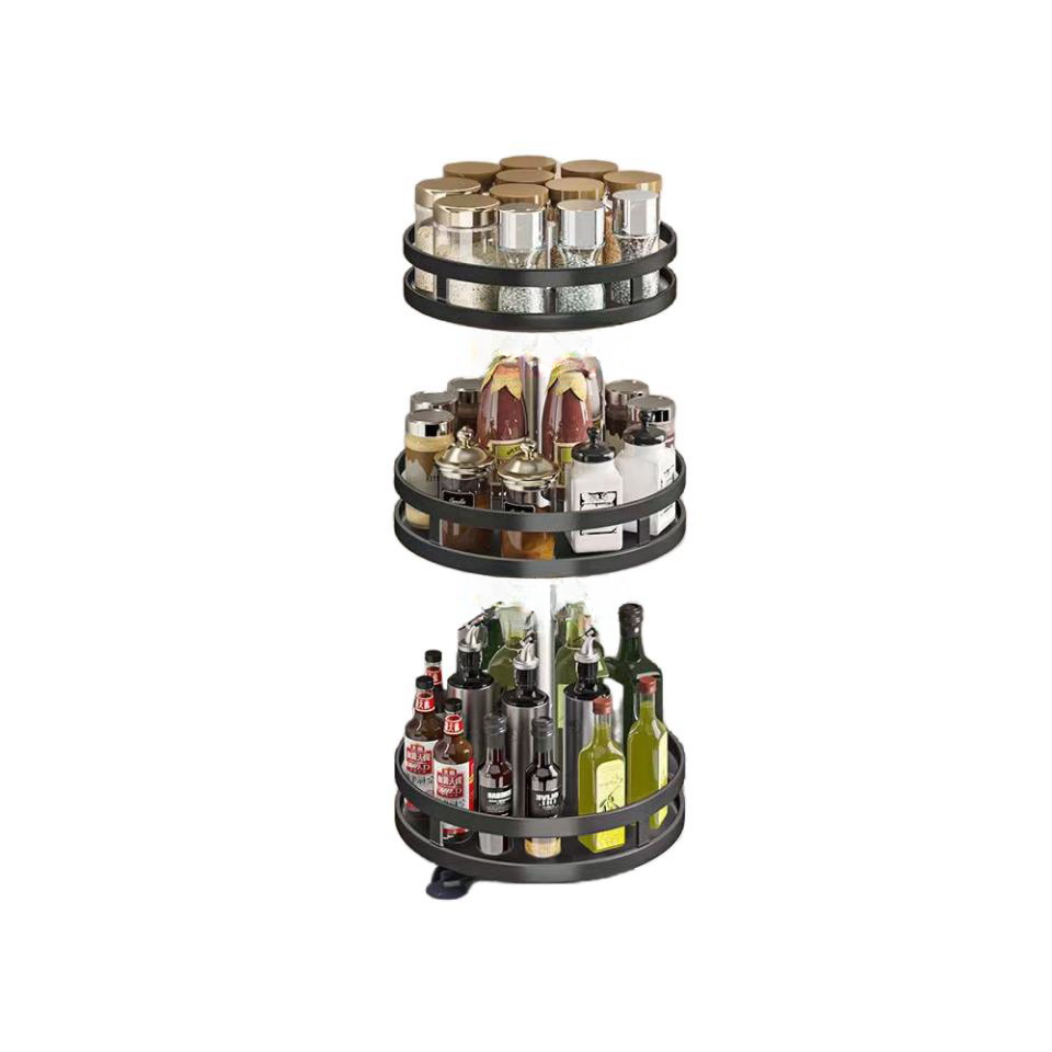 360° Rotating Kitchen Organizer in Carbon Steel