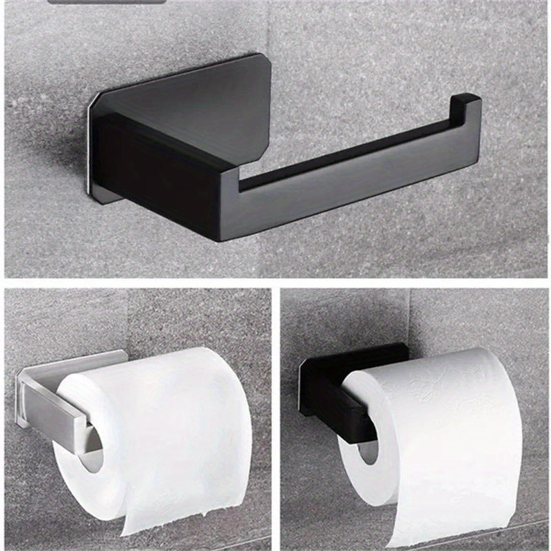 Modern Stainless Steel Matte Black Tissue Roll Hanger