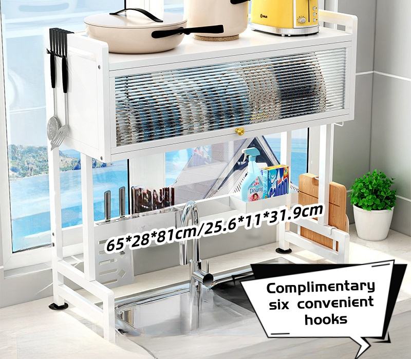 Adjustable Over-the-Sink Dish Drying Rack Kitchen Organizer