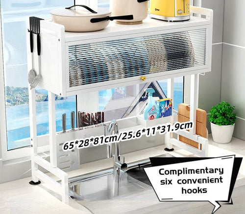 Adjustable Over-the-Sink Dish Drying Rack Kitchen Organizer