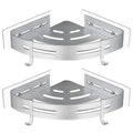 Aluminum Bathroom Corner Shelf with 4 Hooks